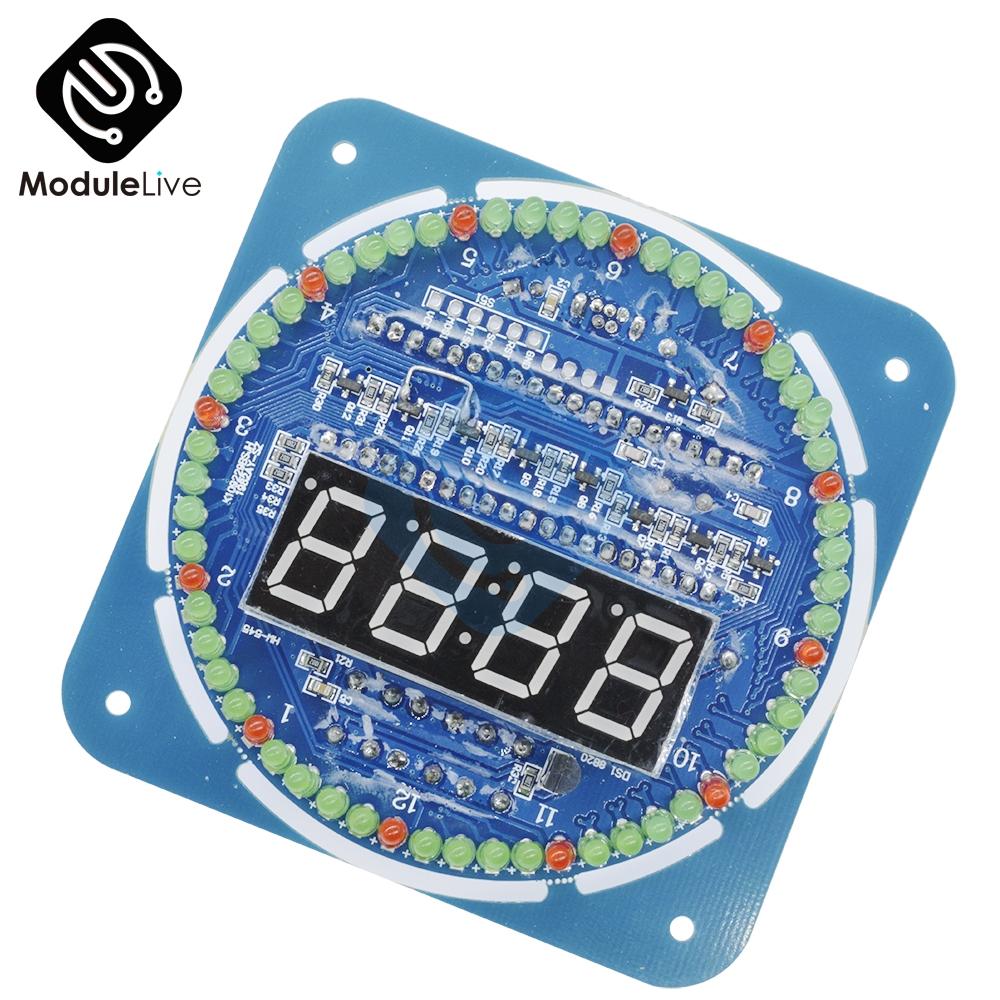 Изображение товара: DS1302 вращающиеся светодиодные электронные цифровые часы комплект 51 SCM обучающая плата модуль 5 В в сборке