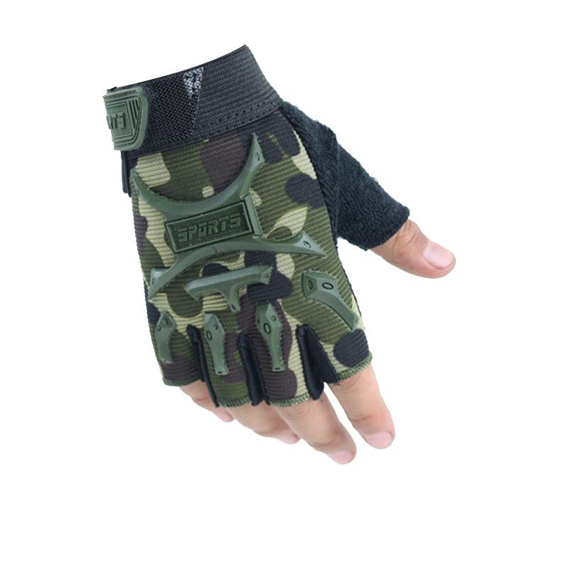 Изображение товара: Перчатки камуфляжные детские, без пальцев, Нескользящие, дышащие, для мальчиков и девочек, От 4 до 12 лет