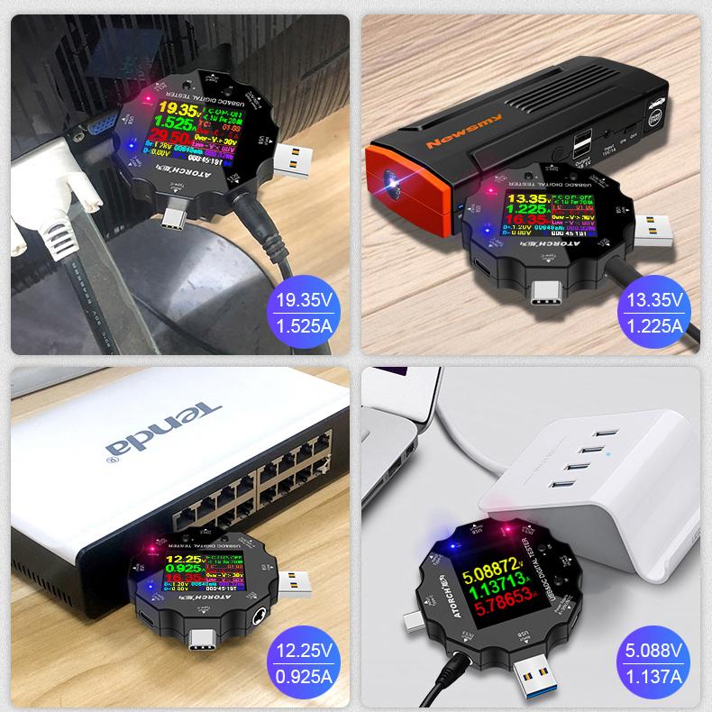 Изображение товара: UD18 Для APP USB 3.0 Type-C PD DC5.5 5521 Вольтметр Амперметр Измерение напряжения быстрой зарядки тестер сопротивления кабеля