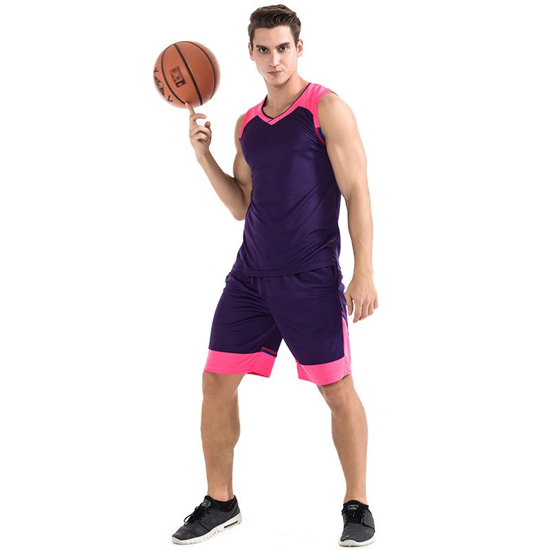 Изображение товара: Мужские комплекты трикотажных изделий для баскетбола, спортивная одежда для взрослых для колледжа, баскетбольные комплекты, чистые Трикотажные изделия для мальчиков, форма с принтом