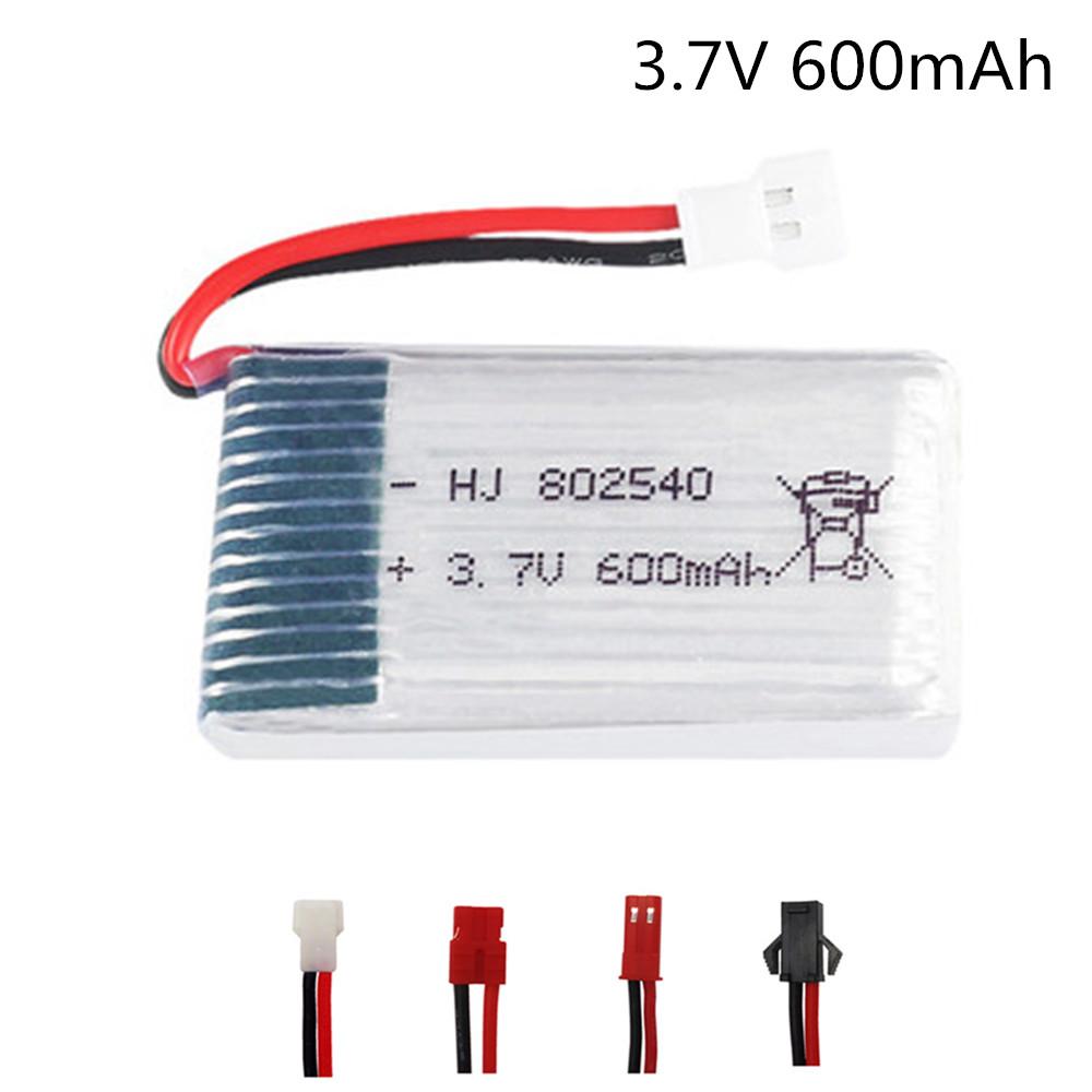 Изображение товара: Аккумулятор Lipo 802540 3,7 в 600 мАч 25c для Syma X5 x5c X5HC X5HW X5SW CX-30 M68 509 509G 509W 510 запасная часть для радиоуправляемого квадрокоптера дрона