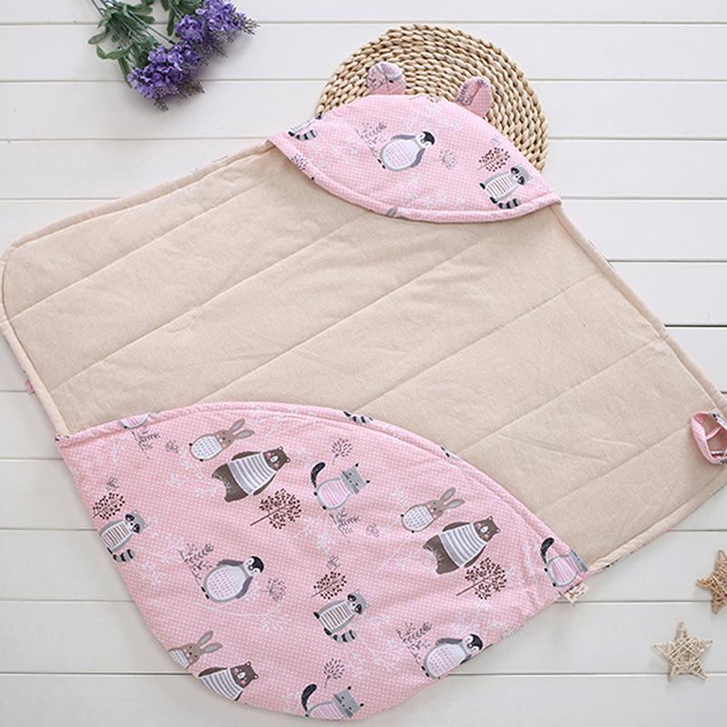 Изображение товара: Одеяло и пеленка для младенцев, Хлопковое одеяло, цветное, с мультяшным рисунком, в виде конверта, с защитой от ударов, для новорожденных