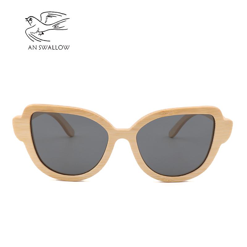 Изображение товара: Женские солнцезащитные очки в стиле ретро, Поляризационные солнечные аксессуары с бамбуковым и деревянным покрытием, с защитой от ультрафиолета UV400, в оригинальном стиле