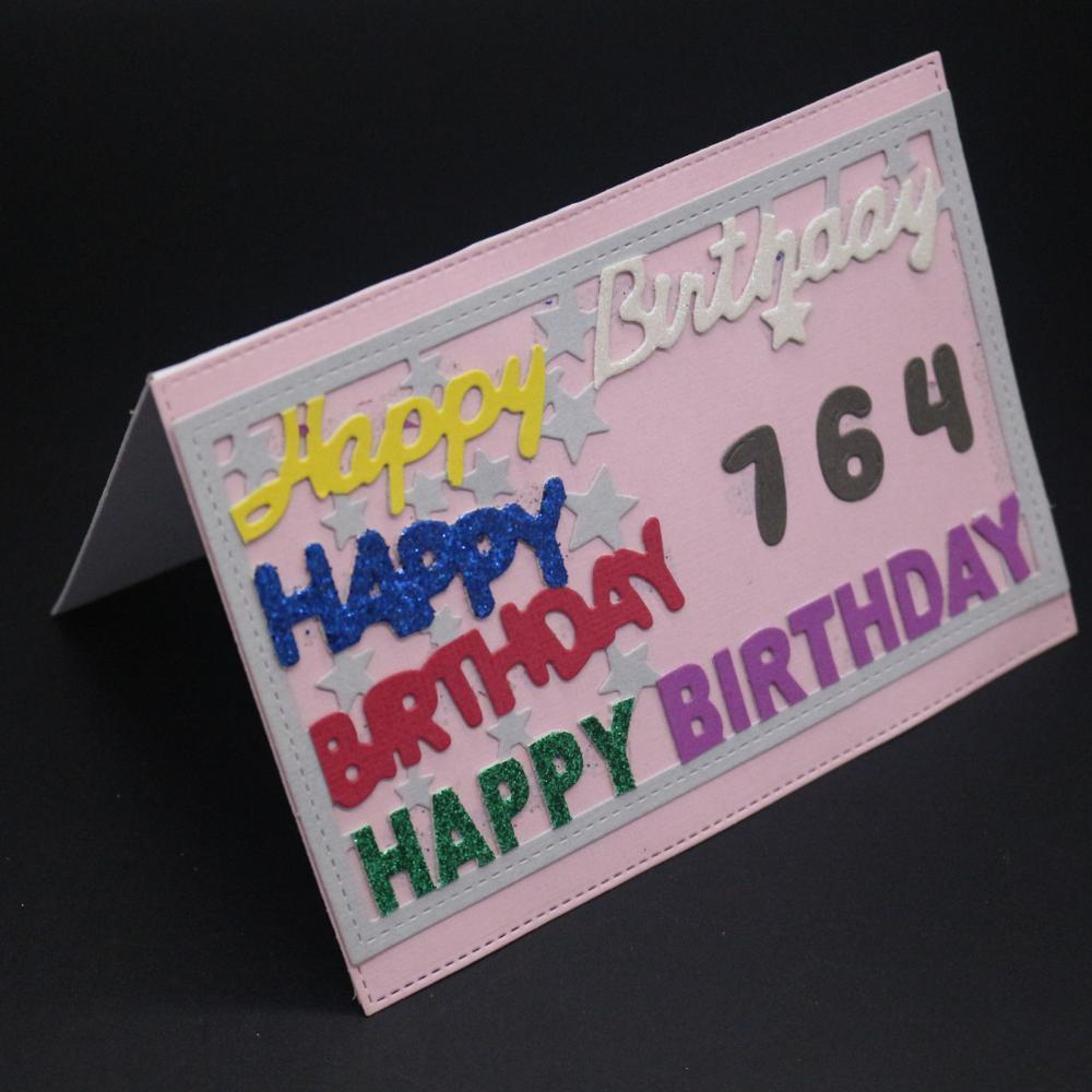 Изображение товара: Поздравительные штампы AZSG на день рождения для творчества, скрапбукинга, декоративные открытки для творчества, забавное украшение, 8,7*14 см