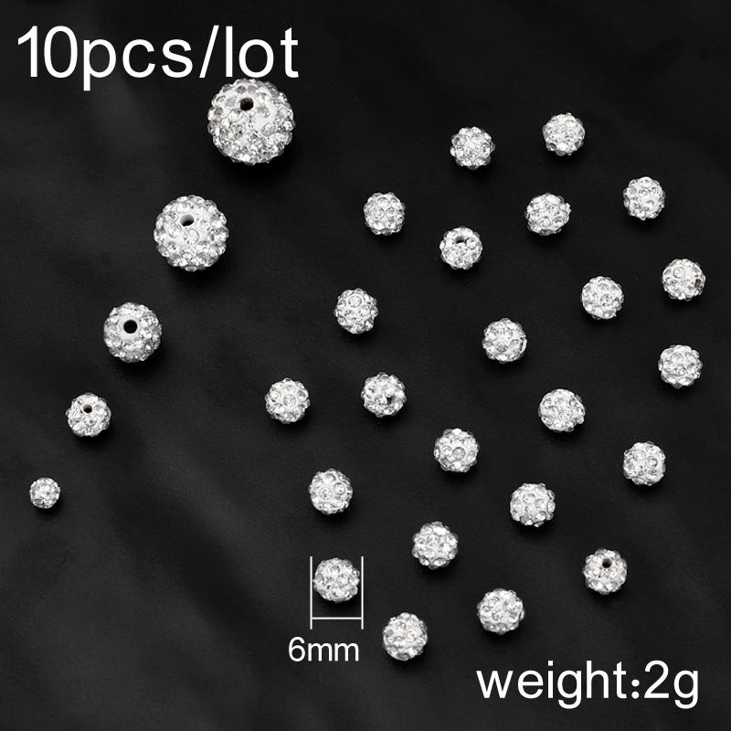 Изображение товара: Хит 10 шт 4 6 8 10 12 мм Стразы круглые полимерные глиняные бусины для браслета ожерелье серьги DIY хрустальный шар для изготовления ювелирных изделий