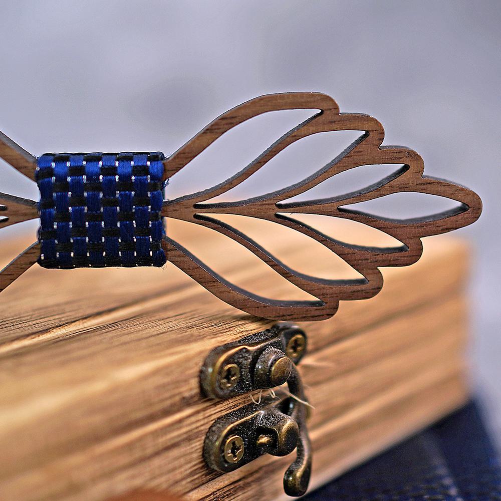 Изображение товара: Романтический полый Цветочный галстук-бабочка с носовым платком и запонками для мужчин новый дизайн Рождественский подарочный набор