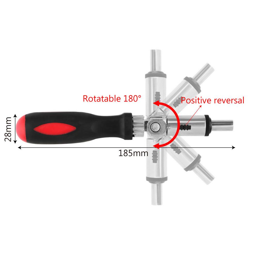 Изображение товара: Отвертка NICEYARD с трещоткой, регулируемая на 180 градусов, шестигранный ключ 1/4 дюйма, с положительным и отрицательным направлением