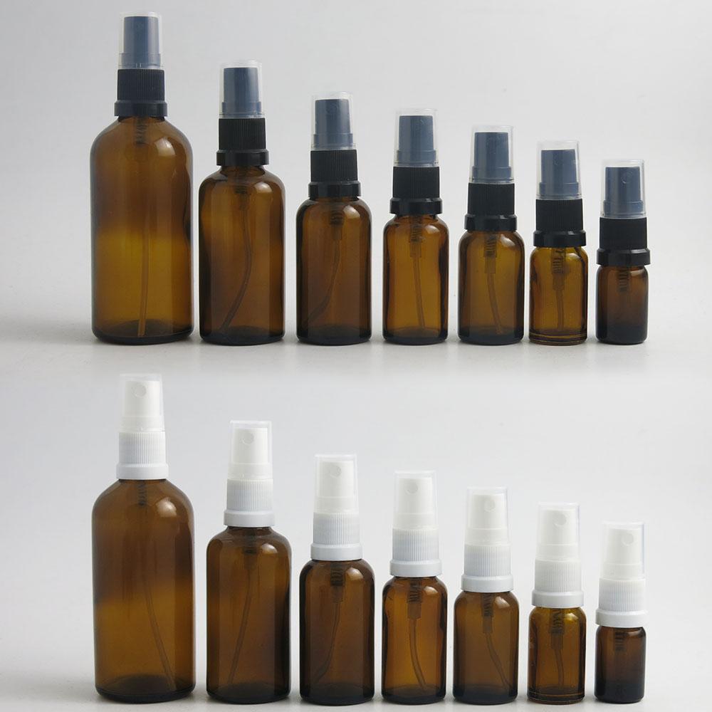 Изображение товара: 360 x многоразовые портативные дорожные бутылки для эфирного масла из янтарного стекла с мелким распылителем для духов, 10 м, 30 мл, 50 мл