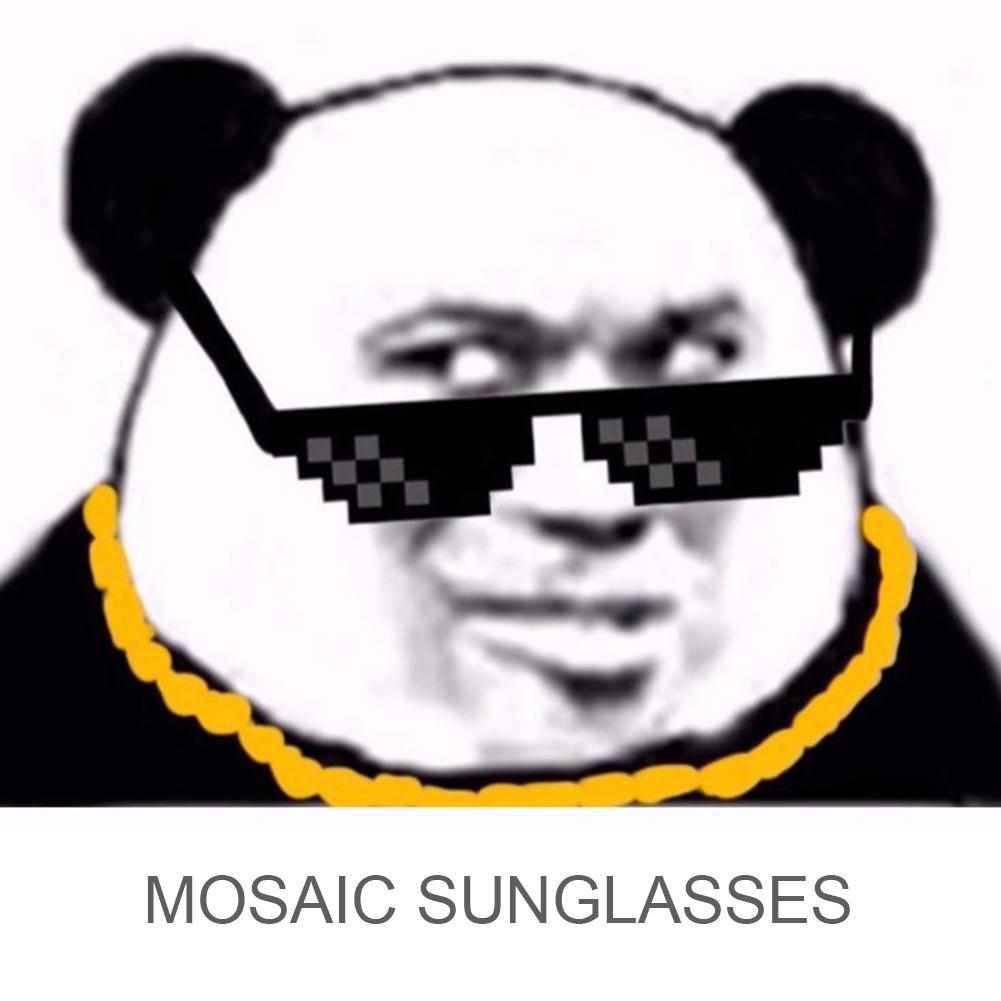 Изображение товара: Мозаичные солнцезащитные очки, забавные солнцезащитные очки унисекс в стиле хип-хоп, пиксельные очки для мужчин и женщин, модные винтажные очки для выступлений и повседневной носки