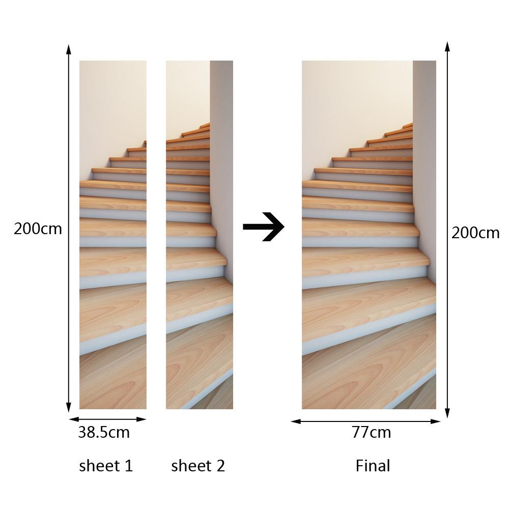 Изображение товара: 3D шаги украшения двери стикер 2 шт./компл. стикер стены s DIY фреска спальня домашний декор плакат ПВХ обои