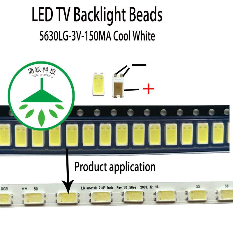Изображение товара: 200 шт./лот новые светодиодные лампы 5630 3 в мА, холодный белый свет для ремонта, светодиодная подсветка ЖК-телевизора, Лидер продаж