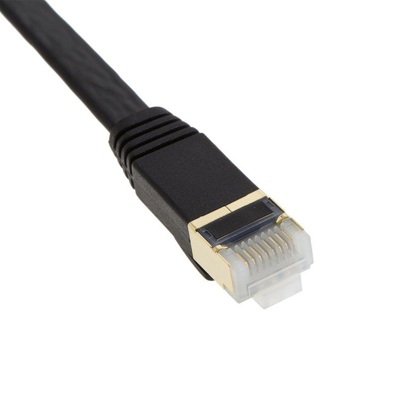 Изображение товара: Плоский Ethernet-Кабель Cat7, SSTP, экранированный позолоченный сетевой Ethernet-Патч-Кабель cat 7/категория 7, высокоскоростной 10 гигабит 600 МГц