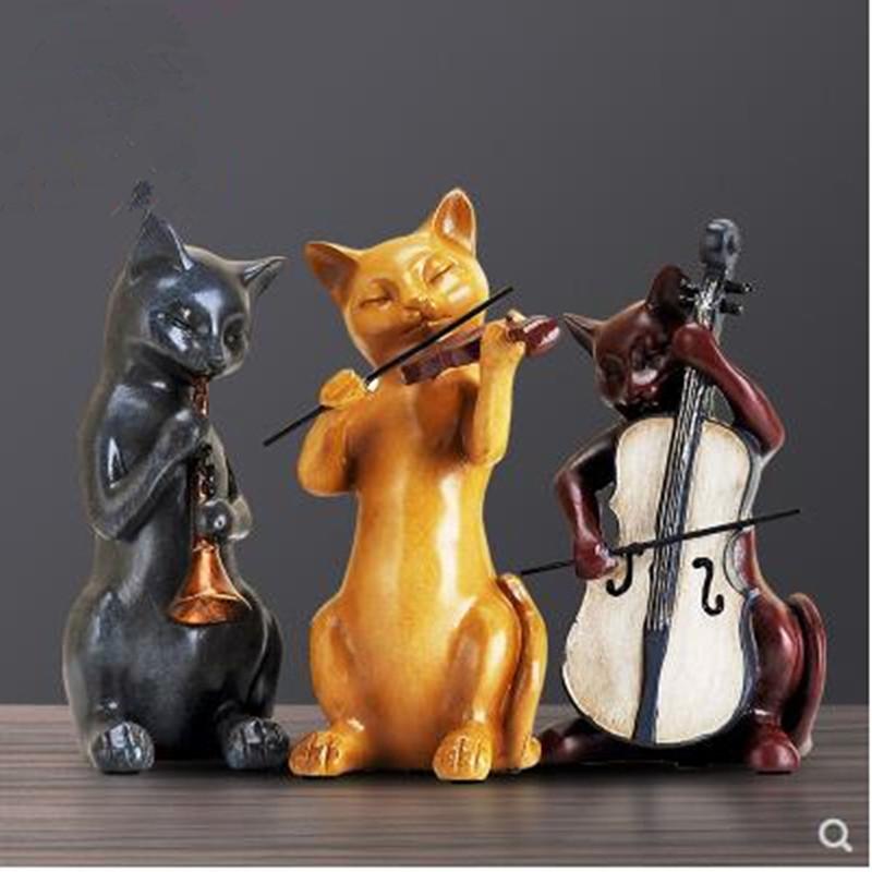 Изображение товара: Творческие музыкальные поделки для кошек, европейские домашние украшения, настольная мебель для дома, офиса, ресторана, красивые подарки