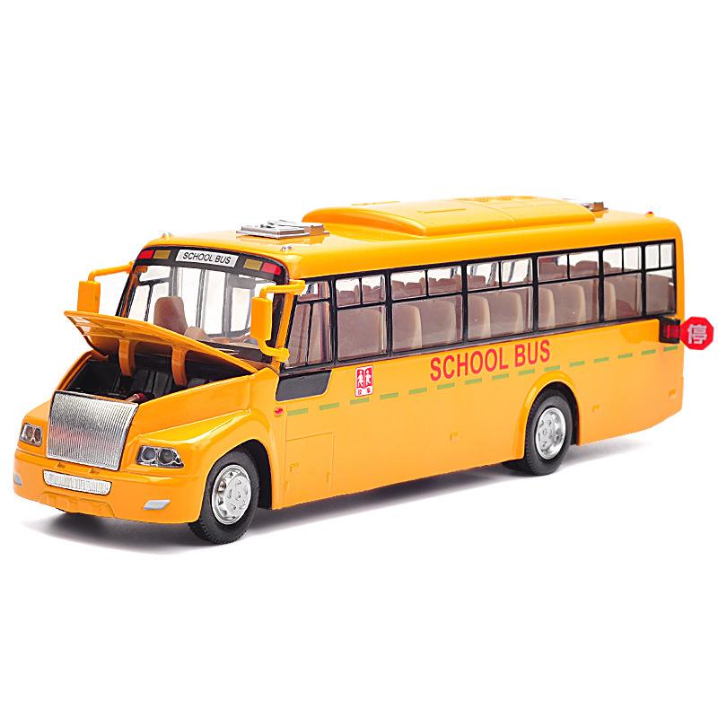Изображение товара: Подарок из бутика 1:36 большая Голосовая вещательная модель школьного автобуса из сплава, литая модель звук и свет оттягивающаяся назад Модель, бесплатная доставка