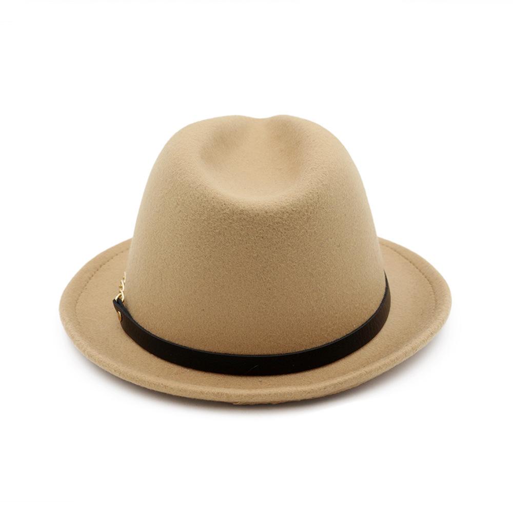 Изображение товара: Фетровая шляпа с поясом унисекс, фетровая шляпа с широкими полями, унисекс, Осень-зима, мягкая фетровая шляпа в джазовом стиле