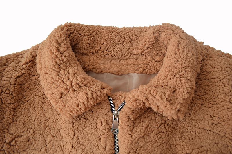 Изображение товара: Savabien/женская теплая куртка из овчины, большие размеры, карманы, Осень-зима, искусственный мех, плюшевый пиджак, модное пальто для фестиваля, уличная одежда