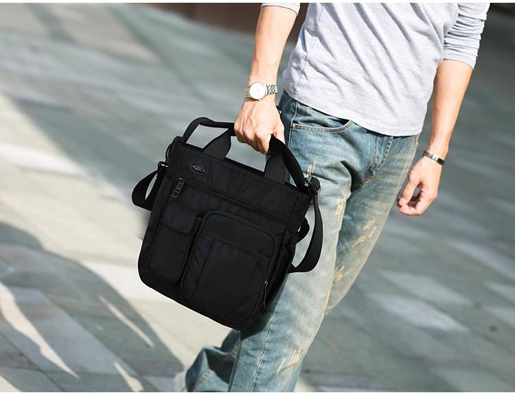Изображение товара: Модная трендовая сумка через плечо, повседневная мужская сумка из ткани Оксфорд, многофункциональная портативная большая сумка-мессенджер, Холщовая Сумка через плечо