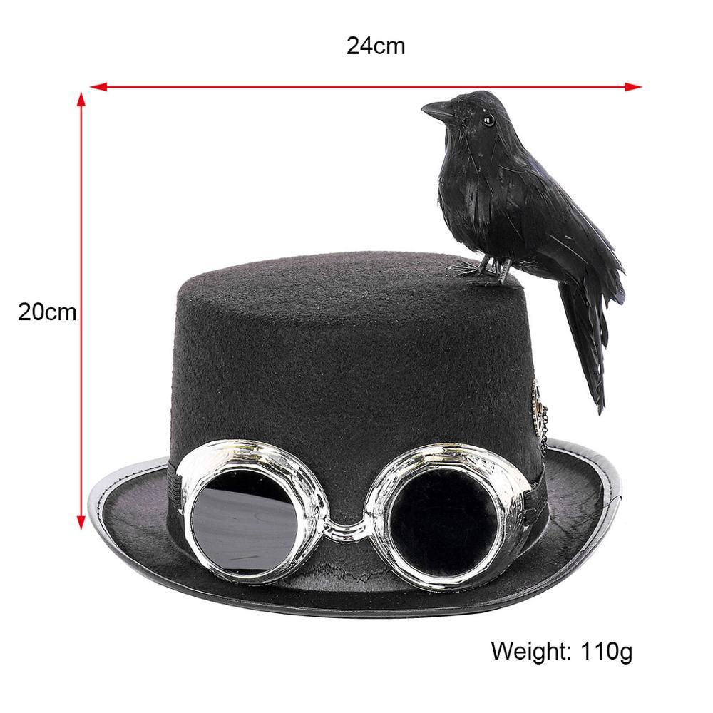 Изображение товара: Cospty Хэллоуин вечерние винтажные паровые Панк косплей ворона черный ворон стимпанк шапка с рисунком «защитные очки» для мужчин