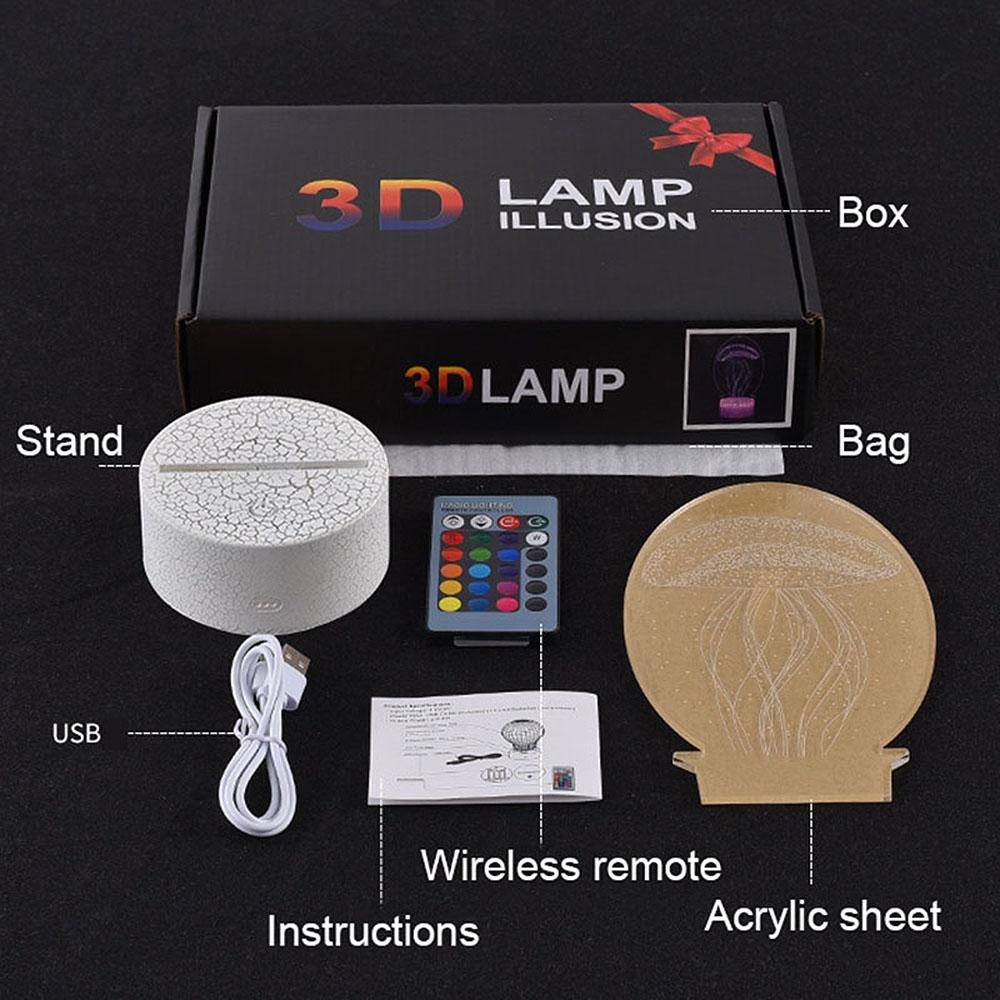 Изображение товара: 3D иллюзионная лампа достижения и эмона, домашнее и комнатное ночное освещение, сенсорный светодиодный светильник, Прямая поставка