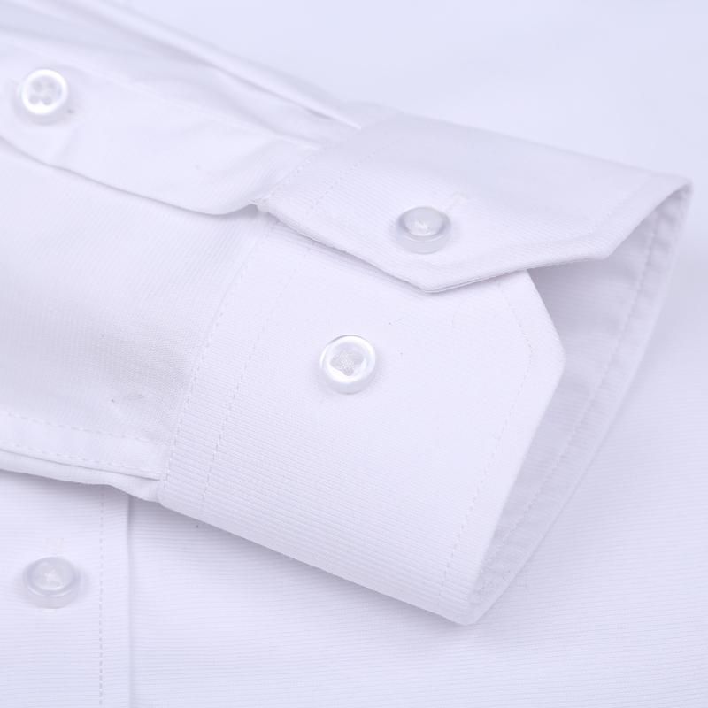 Изображение товара: Мужская однотонная Базовая деловая рубашка GREVOL, белая рубашка в полоску с длинными рукавами для работы и офиса
