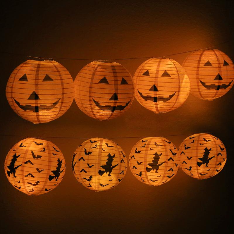 Изображение товара: DIY Хэллоуин тыква подвесной бумажный фонарик лампа для Хэллоуина вечеринки фестиваля страшные украшения