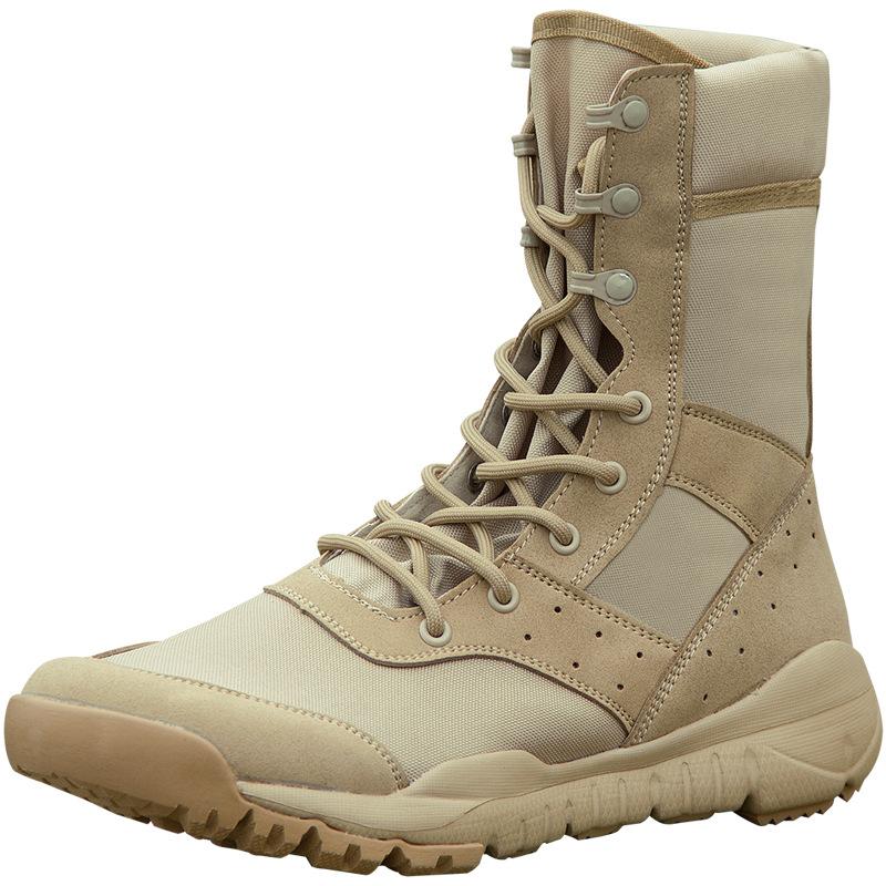 Изображение товара: Тактические ботинки, мужские уличные туристические ботинки, парусиновые сетчатые пустынные военные армейские сапоги с высоким берцем, военные ботинки
