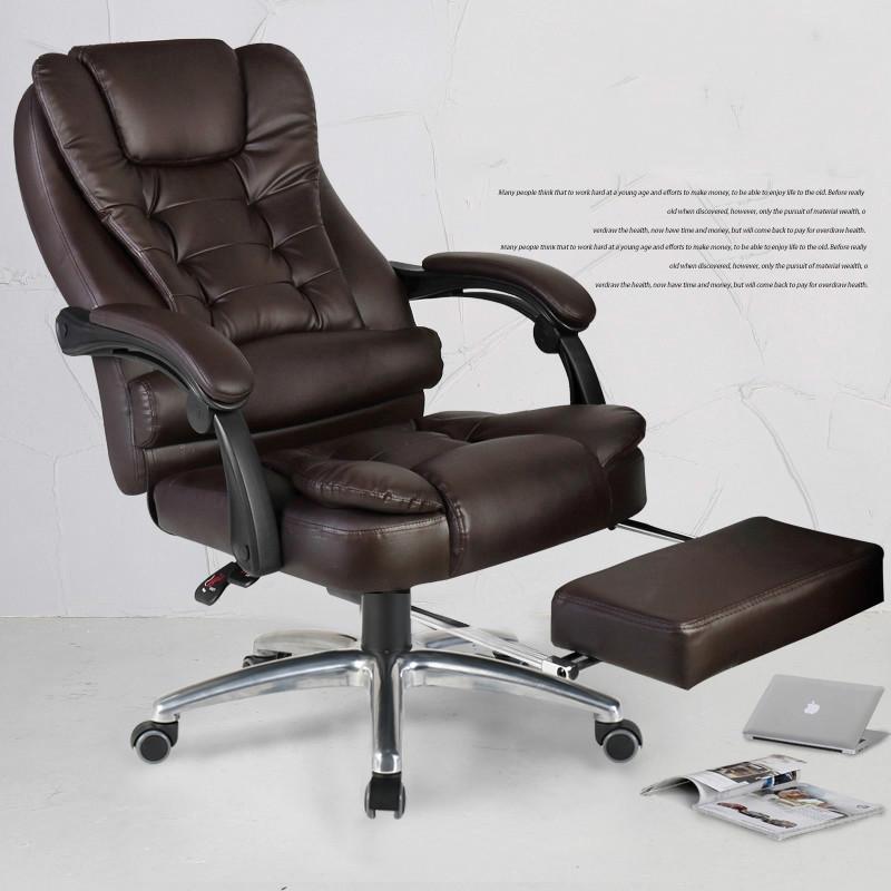Изображение товара: Кожаное компьютерное кресло, домашнее офисное кресло из воловьей кожи, вращающееся игровое кресло с подъемом, наклонное силуэтное офисное кресло, игровое кресло