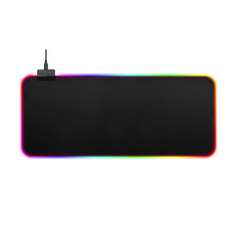 Изображение товара: Цветная (RGB) светодиодный коврик для мыши большой коврик для мыши USB Проводная Подсветка игровой геймер клавиатура на нескользящей подошве; Яркая светящаяся для ПК коврик для мыши