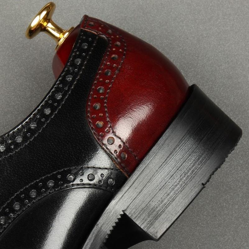 Изображение товара: OMDE мужские свадебные туфли из натуральной кожи с острым носком на шнуровке Броги мужские классические туфли ручной работы разноцветные деловые туфли