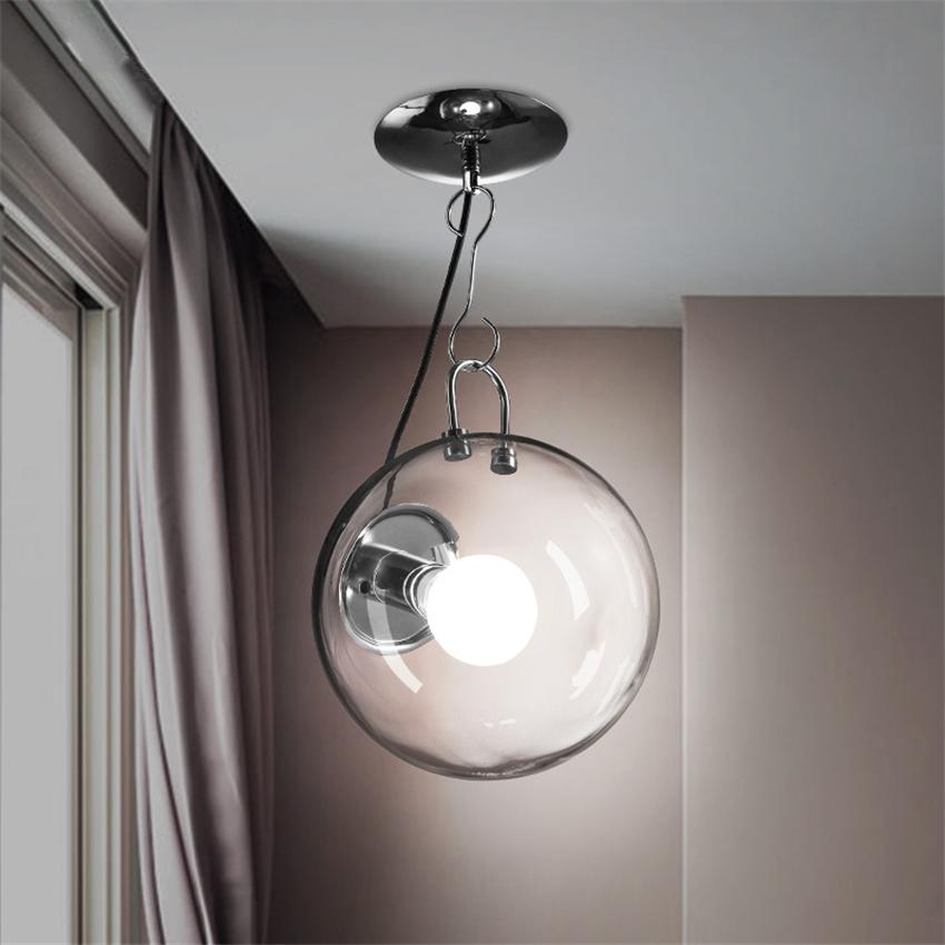 Изображение товара: Nordic Bubble Led стеклянные прозрачные подвесные светильники, современные минималистичные подвесные светильники для спальни, гостиной, освещение для балкона, коридора, Декор