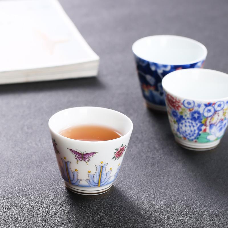 Изображение товара: Сине-белые керамические чайные чашки s с цветочным узором чайная чаша мастер чашка керамическая посуда чайная посуда китайский чайный набор кунг-фу декор стола
