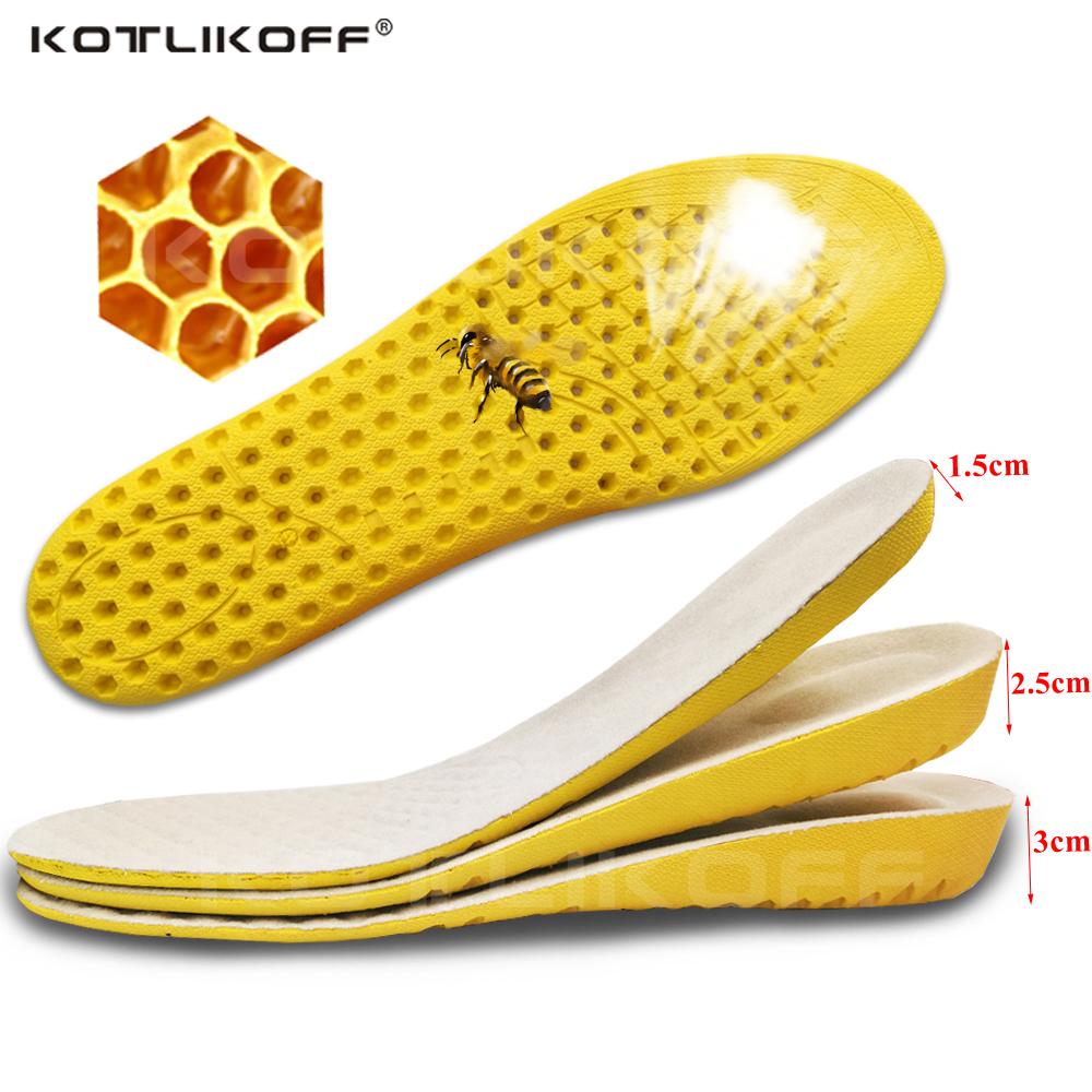 Изображение товара: Стельки KOTLIKOFF для увеличения роста обуви 1,5-3 см, дышащие сотовые подушки для увеличения роста обуви, вставки в обувь унисекс для увеличения роста ступней