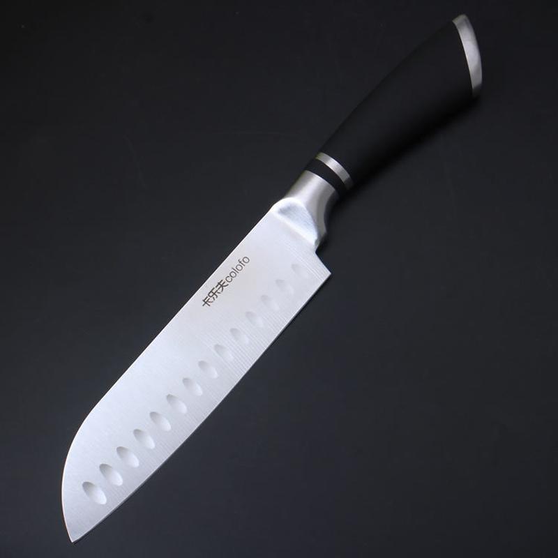 Изображение товара: Liang Da новый 7-дюймовый нож из нержавеющей стали новый дизайн ABS + ручка из нержавеющей стали кухонный нож сантоку острый японский шеф-нож