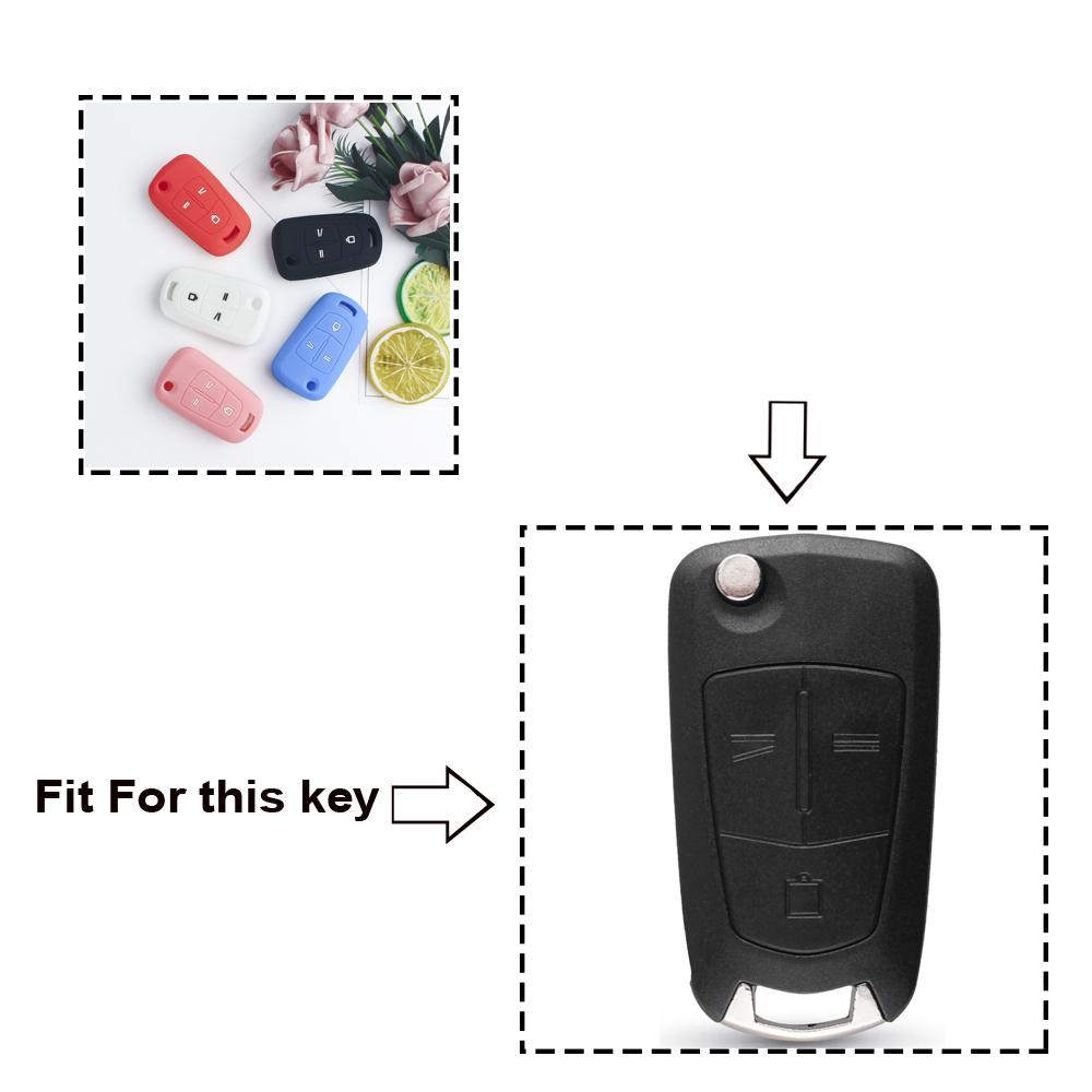 Изображение товара: Складной силиконовый чехол KEYYOU для автомобильного ключа с 3 кнопками, чехол-брелок для Opel Vauxhall Astra Vectra Corsa Signum