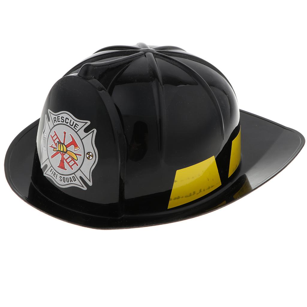 Изображение товара: Маскарадная детская пластиковая шапка для пожарного, шапка, ролевая игра, безопасный шлем для детей, товары для косплея на Хэллоуин, праздничные игрушки, черный цвет