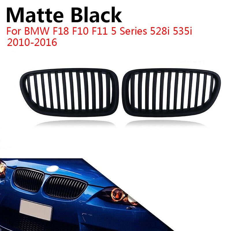 Изображение товара: 1 пара матовая Черная решетка для почек 1 линия планка передняя решетка радиатора для бампера гриль для BMW F18 F10 F11 5 серия 2010-2016