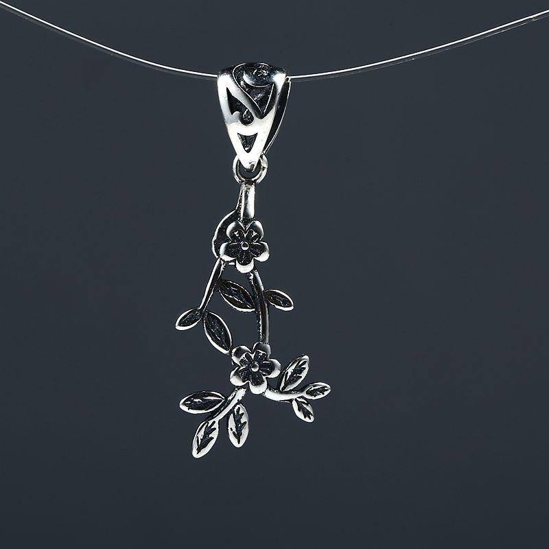 Изображение товара: 10pcs/lot Art Deco 925Sterling Silver Flower Leaf Women Pendant Clip Clasp Charm Fine Jewelry Setting