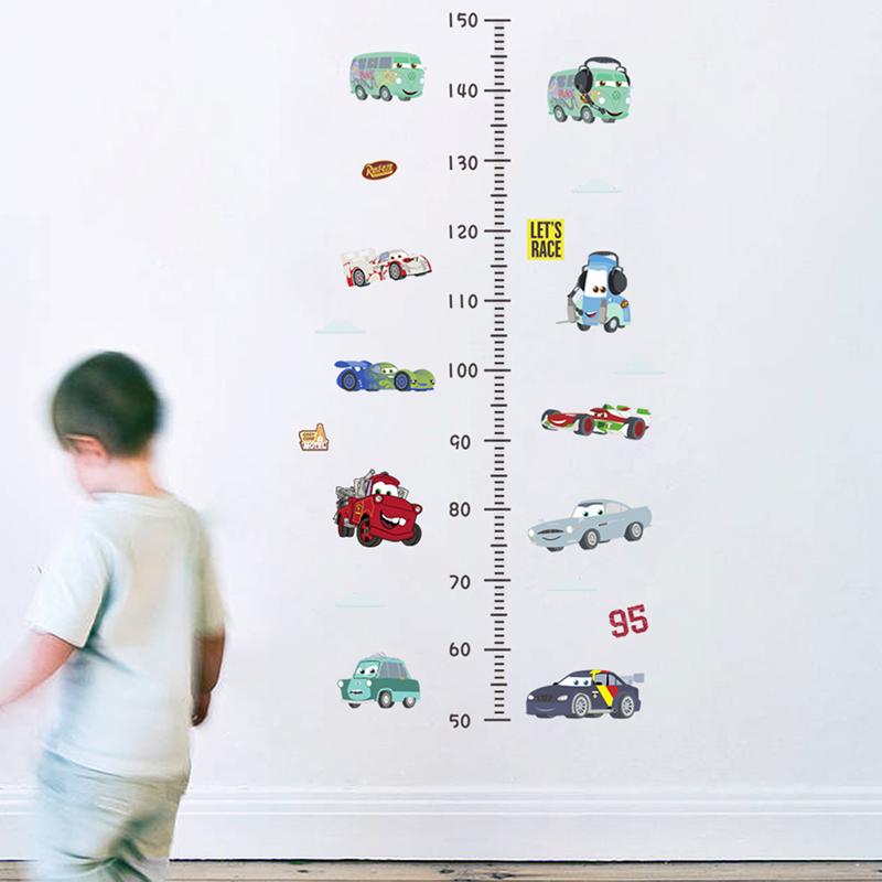 Изображение товара: Мультяшные машинки Дисней ПВХ наклейки на стену для детской комнаты измерение высоты дома гостиной украшение диаграмма роста настенная художественная наклейка