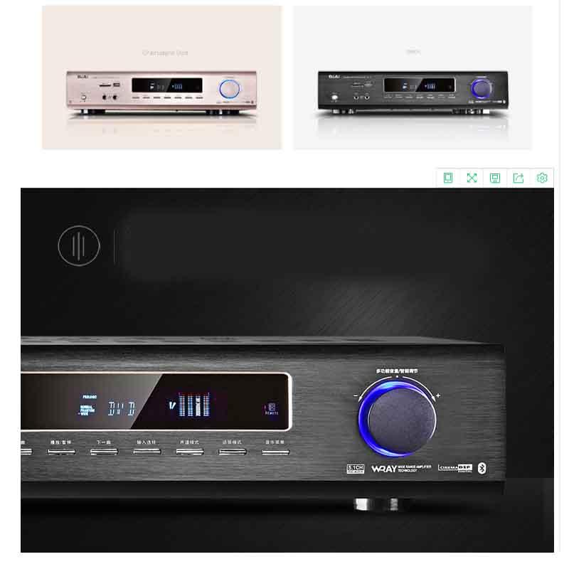 Изображение товара: Профессиональный цифровой Hi-Fi усилитель KYYSLB, 600 Вт, 220 В, 50F, 5,1 Bluetooth, высокомощный волоконно-коаксиальный усилитель для домашнего аудио, кинотеатра
