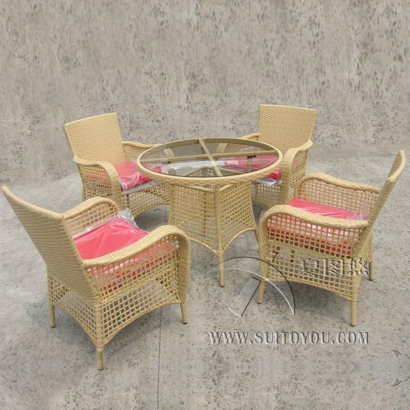 Изображение товара: Набор стульев из ротанга для сада, 5 шт.