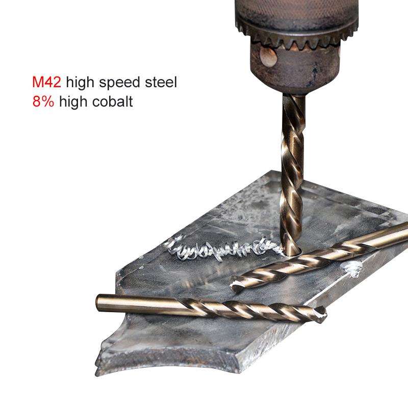 Изображение товара: Сверла спиральные из быстрорежущей стали с 3 кромками, M42, 25 шт., с высоким содержанием кобальта 8% для сверления отверстий из нержавеющей стали, дерева, металла