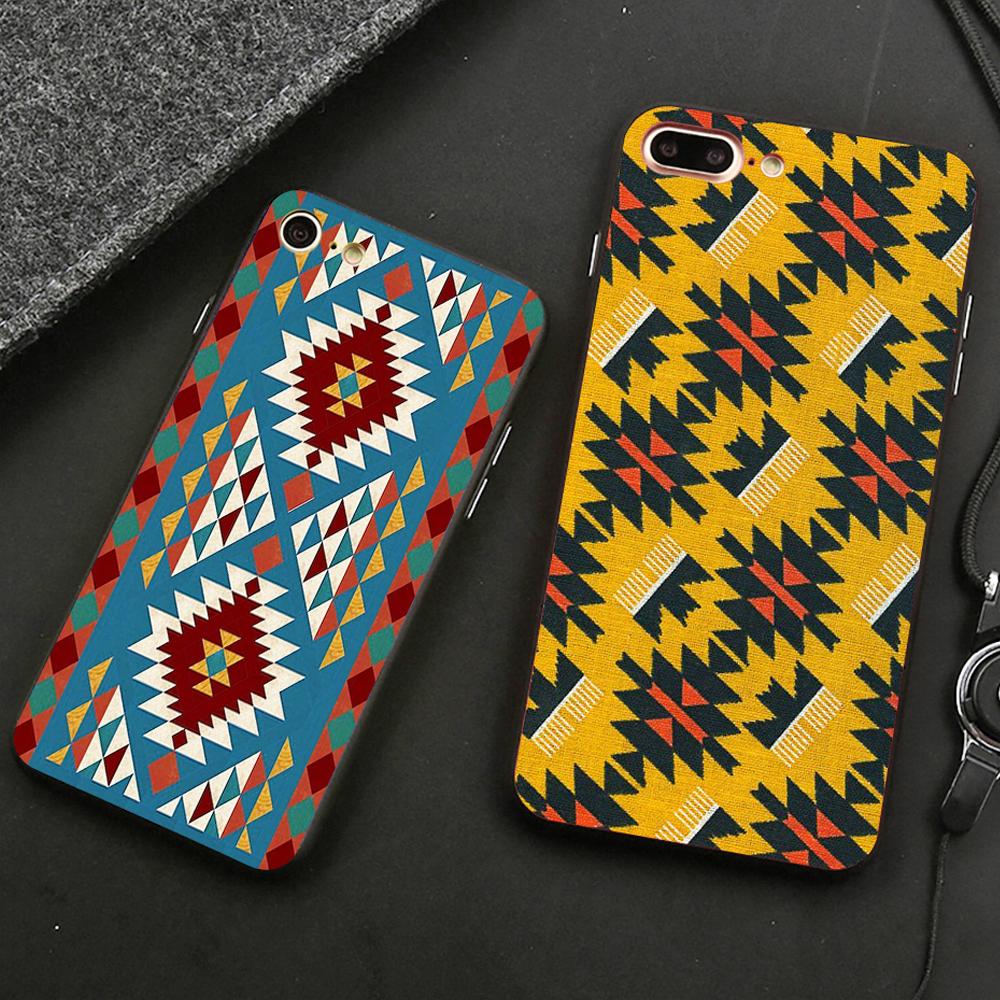 Изображение товара: Чехол для телефона Navajo Dreams с геометрическим рисунком, черный мягкий чехол для Samsung s8 s9 s10plus S6 S7Edge S5 для iPhone 6 s 7 8plus 5 X XS XR XSMax