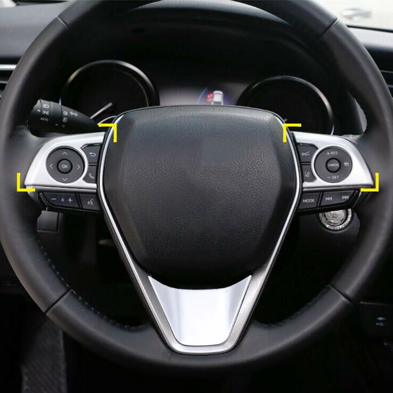 Изображение товара: 3pcs/Set Silver ABS Steering Wheel Trim Matt Chrome Steering Wheel Trim Frame High Quality Accessory For Toyota RAV4 2019