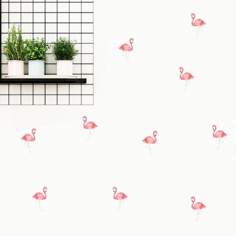 Изображение товара: Красочные наклейки на стену с фламинго, наклейки на стену для спальни, гостиной, Декор для дома Декор плакат на стену