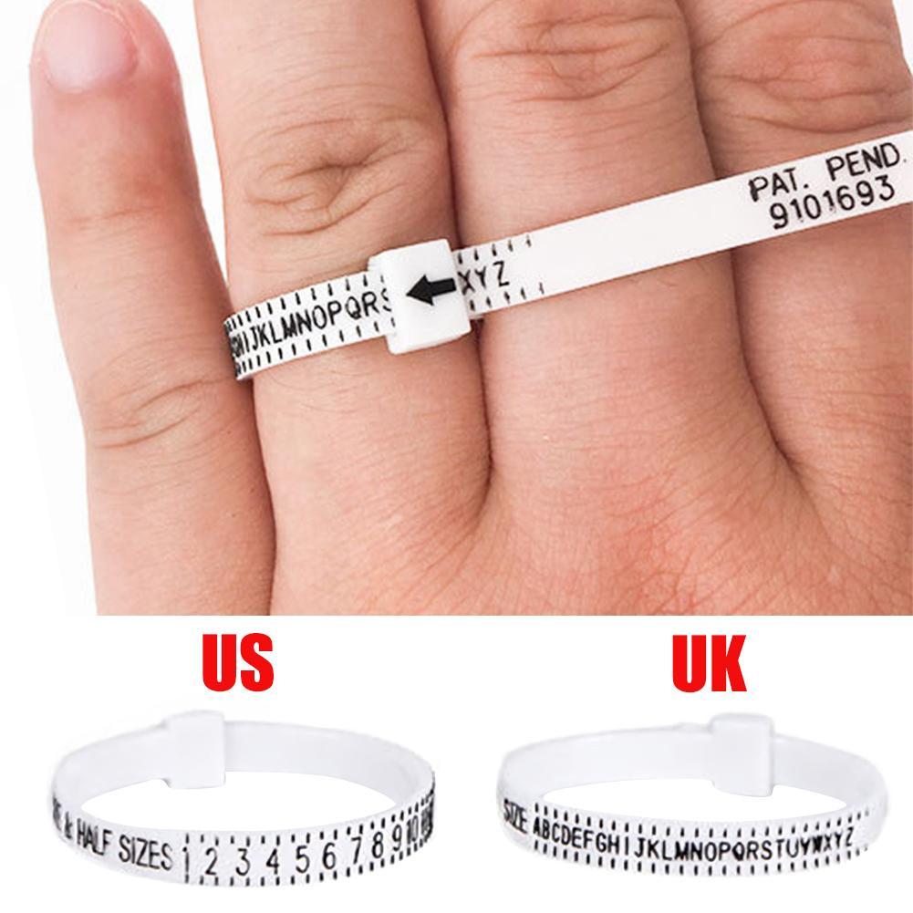 Изображение товара: Стандарт Великобритании/США Размер кольца для пальцев измерительная лента для ручной работы DIY ювелирный магазин официальная британская/Американская измерение пальцев