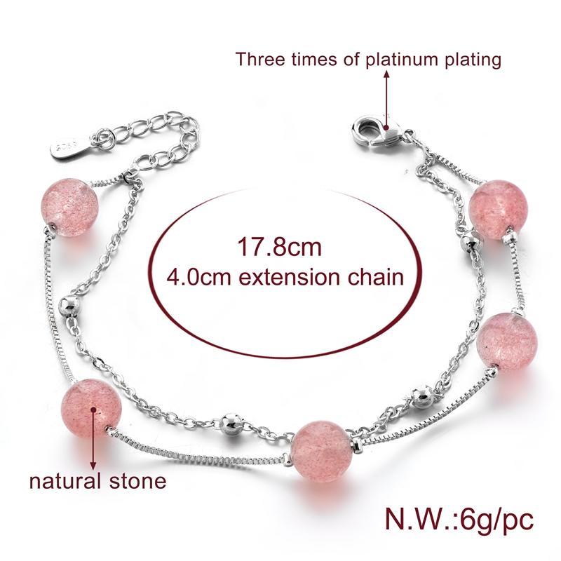 Изображение товара: ATTRACTTO S925 браслеты с пятью розовыми бусинами и браслеты-талисманы для женщин, браслеты с расстоянием, дружба, звенья, SBR190145