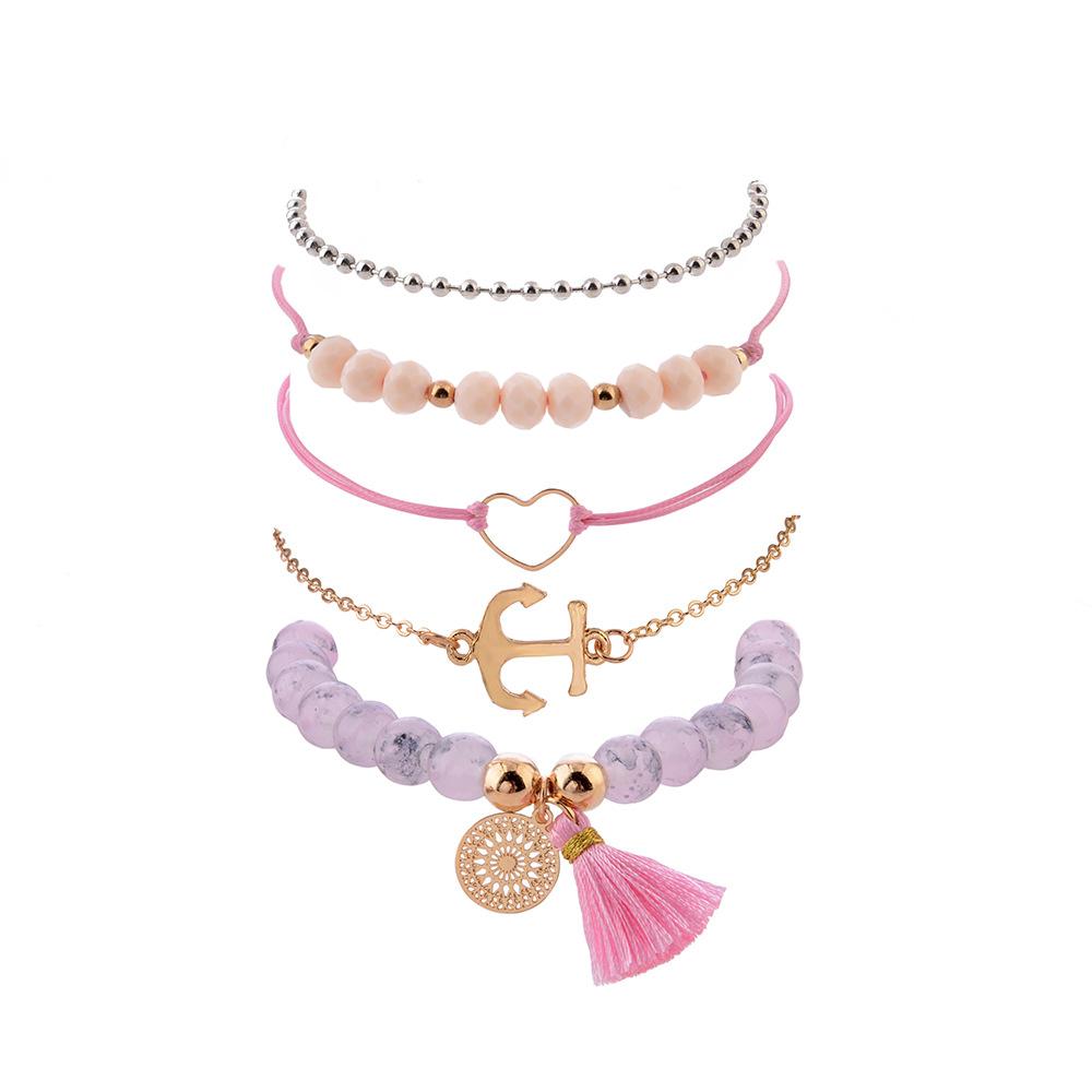Изображение товара: 27 стилей новый дизайн браслет розовый Висячие бусины геометрические браслеты 2019 креативные винтажные модные ювелирные изделия Высокое качество ювелирные изделия