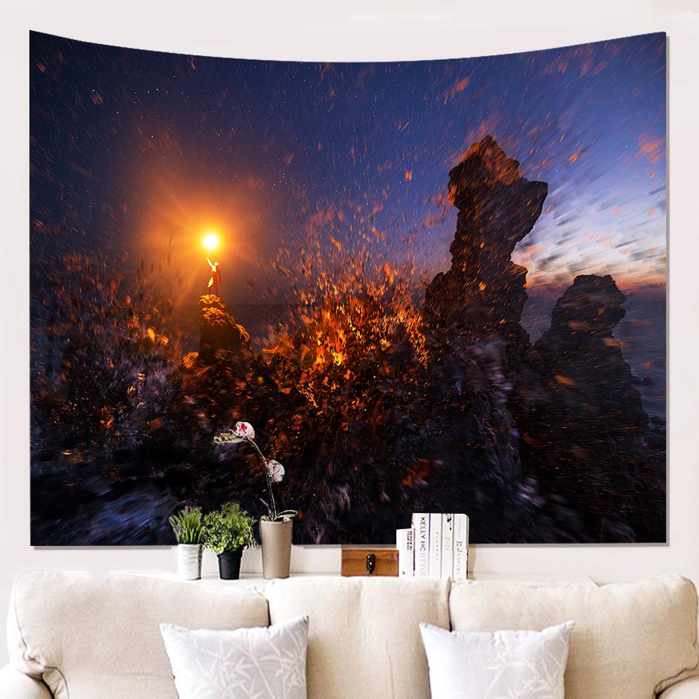 Изображение товара: Настенный гобелен с рисунком ночного неба, домашний декор, настенный гобелен, пляжные полотенца, коврик для йоги, одеяло для пикника, плед, ковер