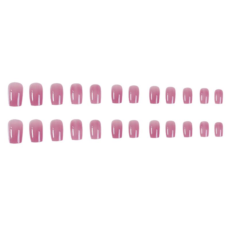 Изображение товара: 24 шт., прозрачные розовые накладные ногти, акриловый УФ-гель, полностью французские накладные ногти, инструменты для дизайна ногтей