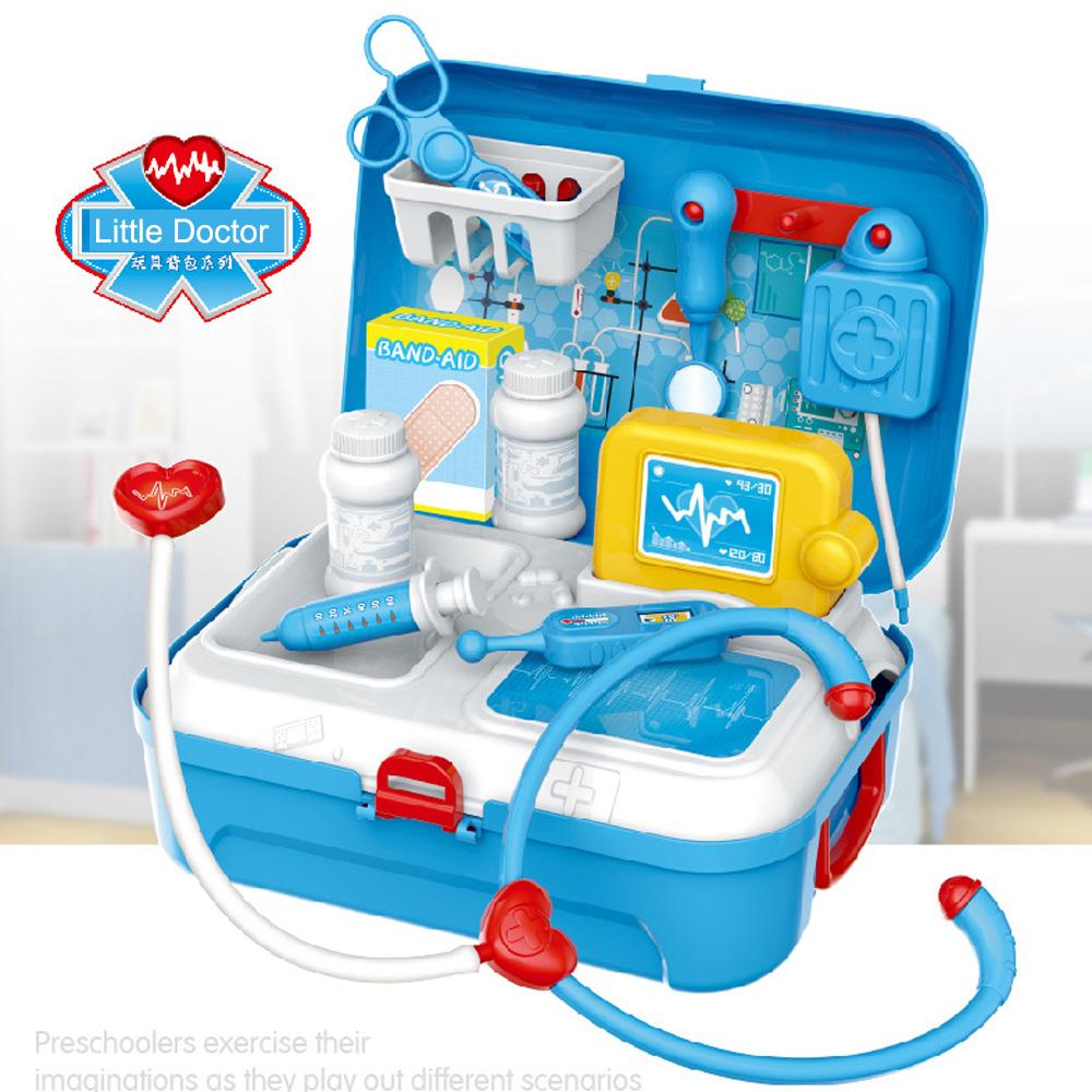 Изображение товара: 17 шт. Набор для моделирования доктора, медицинские инструменты, детские игрушки для ролевых игр, портативная пластиковая коробка для лекарств, игрушки для детей